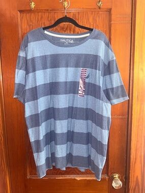 Nautica Men's Blue Striped Crew Neck T-Shirt NWT